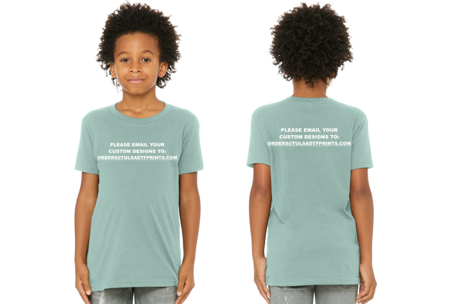 BELLA+CANVAS YOUTH JERSEY SHORT SLEEVE TEE 3001Y (Completed Shirt) (Front & Back)