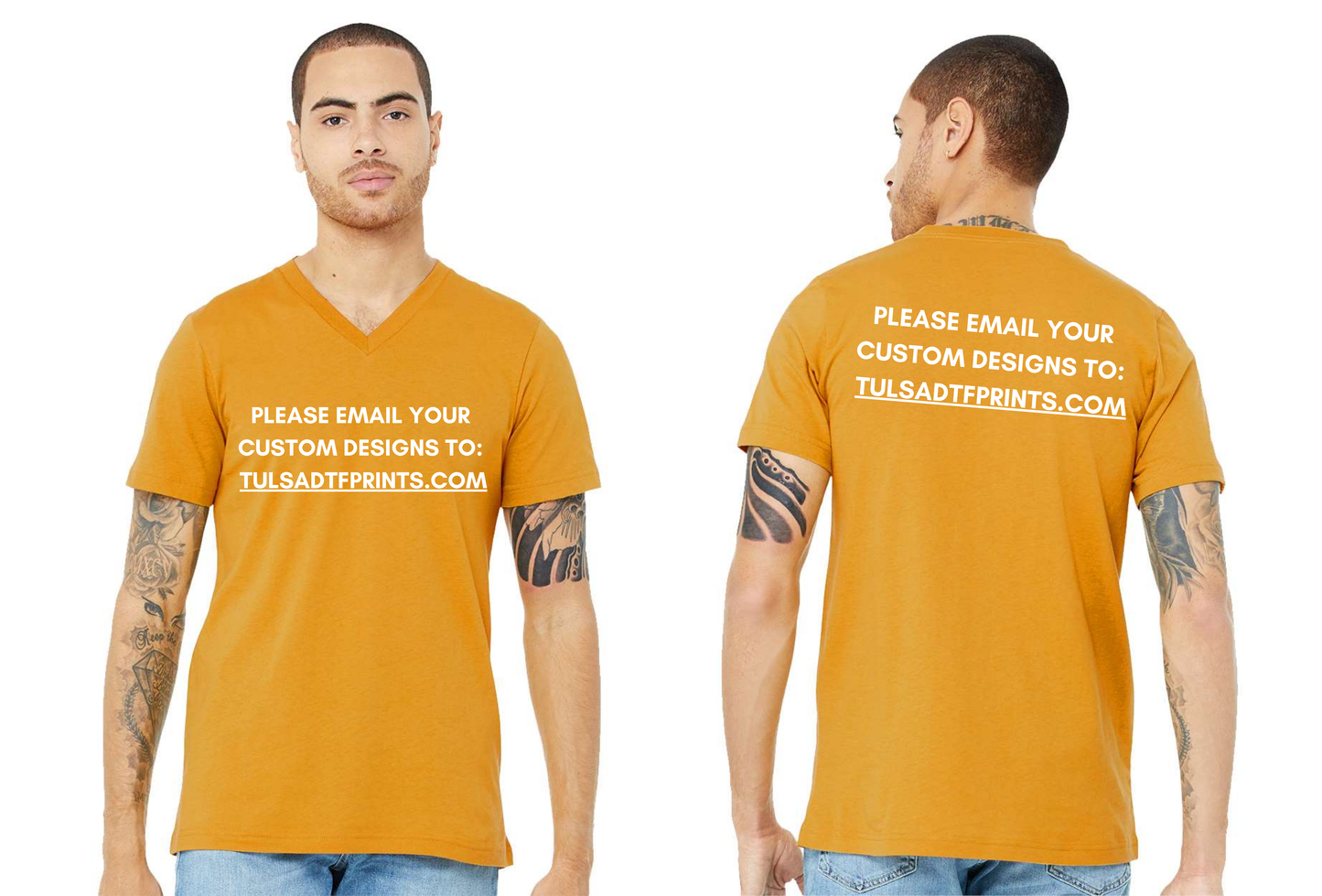 BELLA+CANVAS UNISEX V-NECK TEE 3005 (Completed Shirt) (Front & Back)