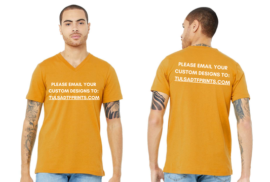 BELLA+CANVAS UNISEX V-NECK TEE 3005 (Completed Shirt) (Front & Back)