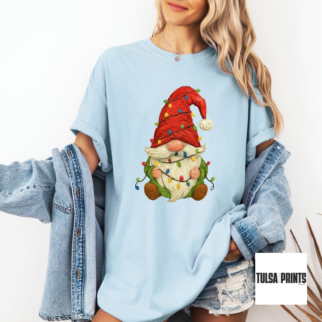 DTF CHRISTMAS GNOME FAUX TEXTURED PAINT TRANSFER