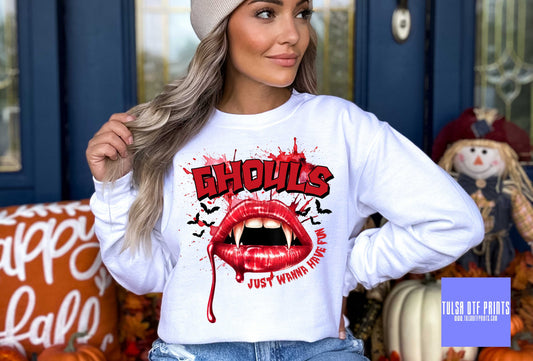 DTF GHOULS JUST WANNA HAVE FUN FANGS TRANSFER