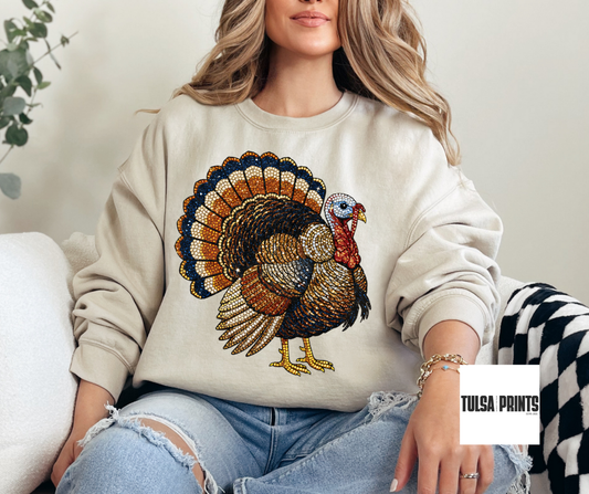 DTF TURKEY FAUX RHINESTONE TRANSFER