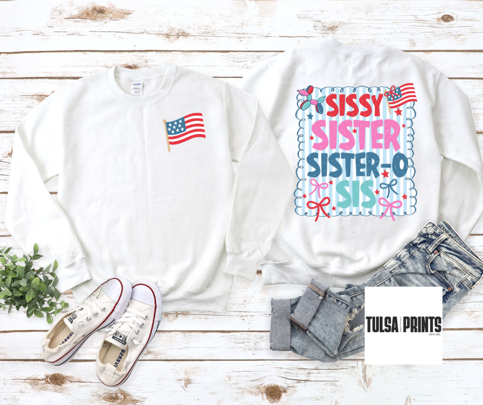 DTF SISSY, SIS, SISTER TRANSFER W/POCKET