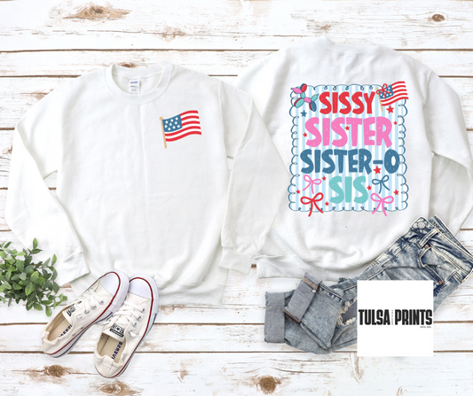 DTF SISSY, SIS, SISTER TRANSFER W/POCKET