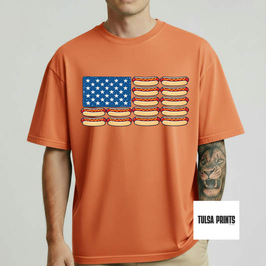 DTF HOTDOG FLAG TRANSFER
