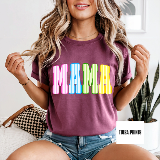 DTF MAMA COLORFUL STRIPES TRANSFER