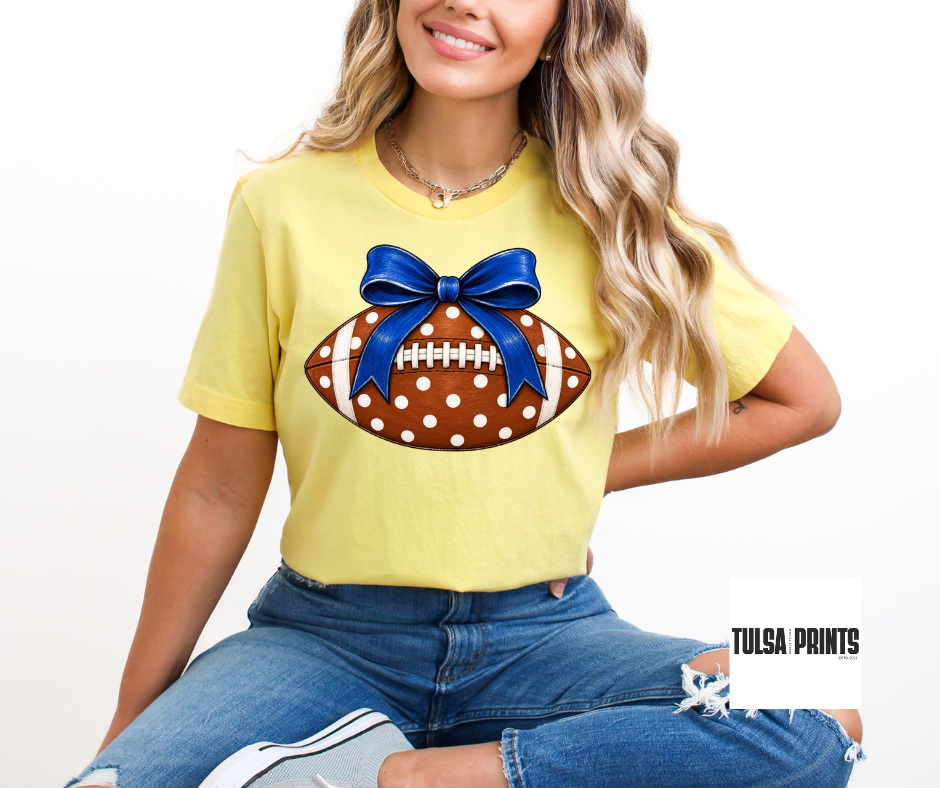 DTF POLKA DOT FOOTBALL (5 COLORS AVAIL.) TRANSFER