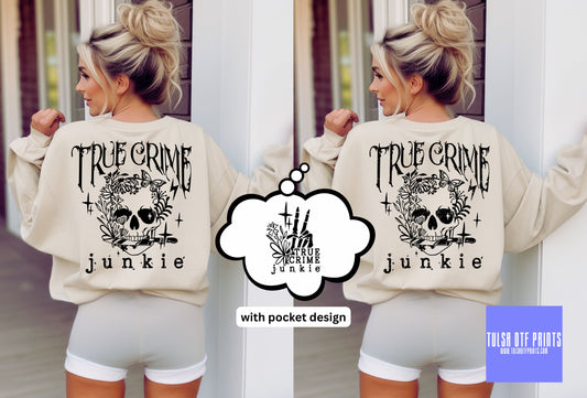 DTF TRUE CRIME JUNKIE BLACK W/ POCKET TRANSFER