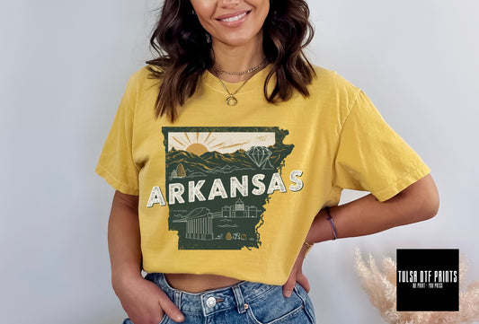 DTF ARKANSAS RETRO TRAVEL STATE TRANSFER