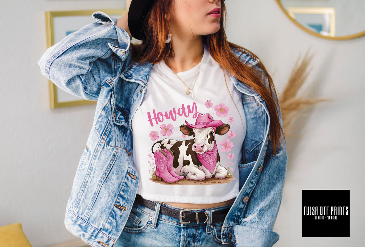 DTF HOWDY COW COWGIRL TRANSFER