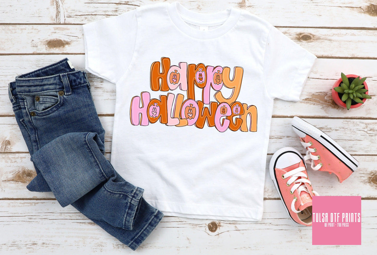 DTF HAPPY HALLOWEEN BUBBLE LETTERS (2 COLORS AVAL.) TRANSFER