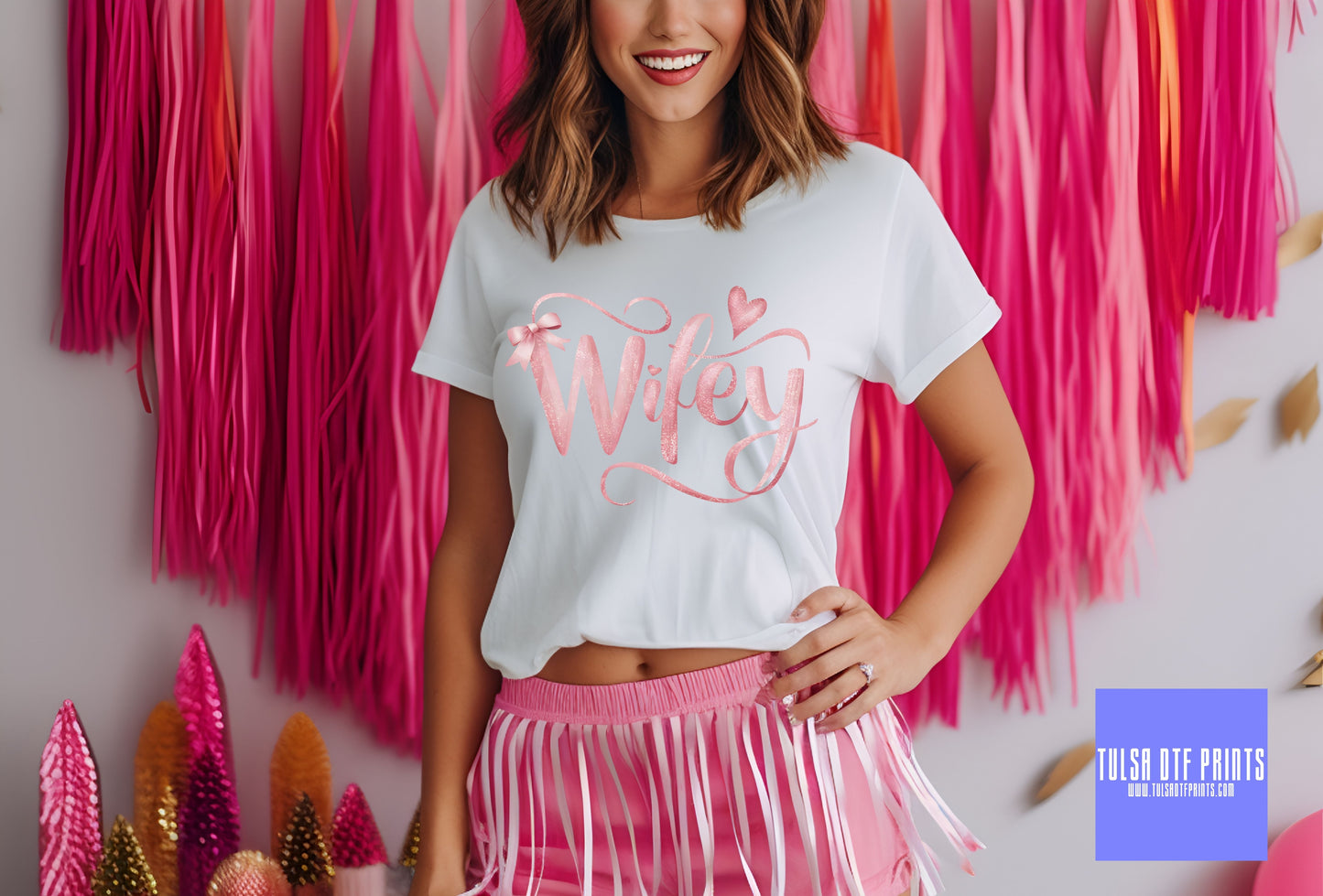 DTF WIFEY PINK COQUETTE TRANSFER