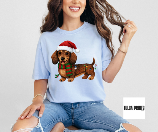 DTF FESTIVE DACHSHUND TRANSFER