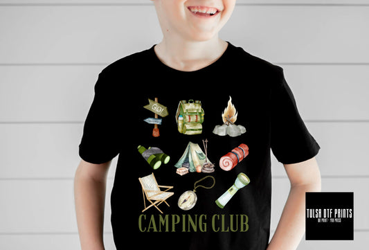 DTF CAMPING CLUB WATERCOLOR COLLAGE TRANSFER