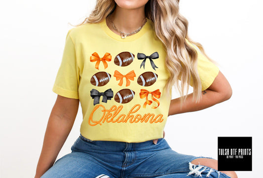 DTF OKLAHOMA COQUETTE FOOTBALL ORANGE TRANSFER