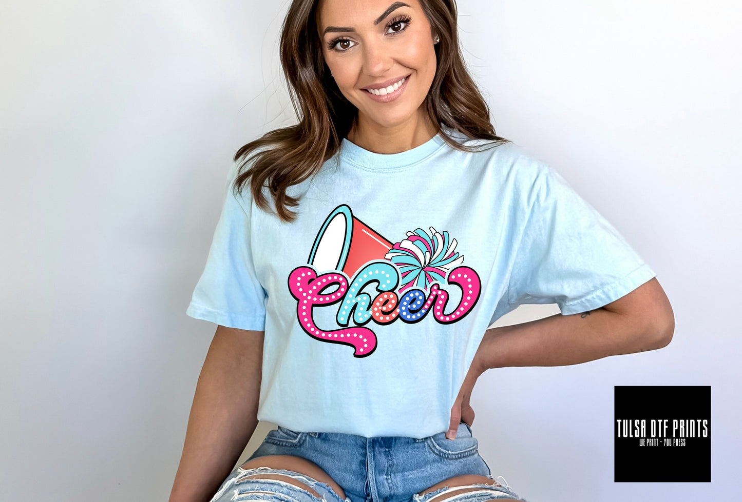 DTF CHEER NEON RETRO TRANSFER