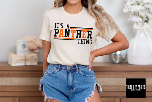 DTF IT'S A PANTHER THING ORANGE/BLACK TRANSFER