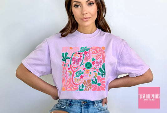 DTF RETRO STETHOSCOPE FLORAL TRANSFER