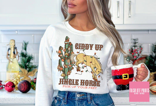DTF GIDDY UP JINGLE HORSE TRANSFER