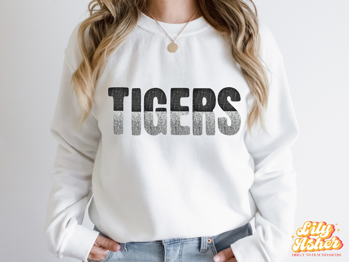 DTF TIGERS BLACK/SILVER GAME DAY SPLIT DESIGN TRANSFER