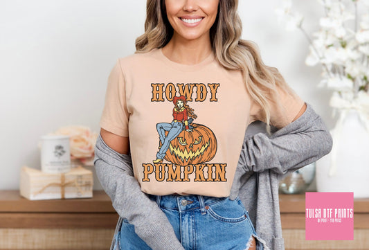 DTF HOWDY PUMPKIN COWGIRL TRANSFER