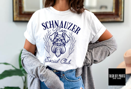 DTF SCHNAUZER MOM SOCIAL CLUB TRANSFER