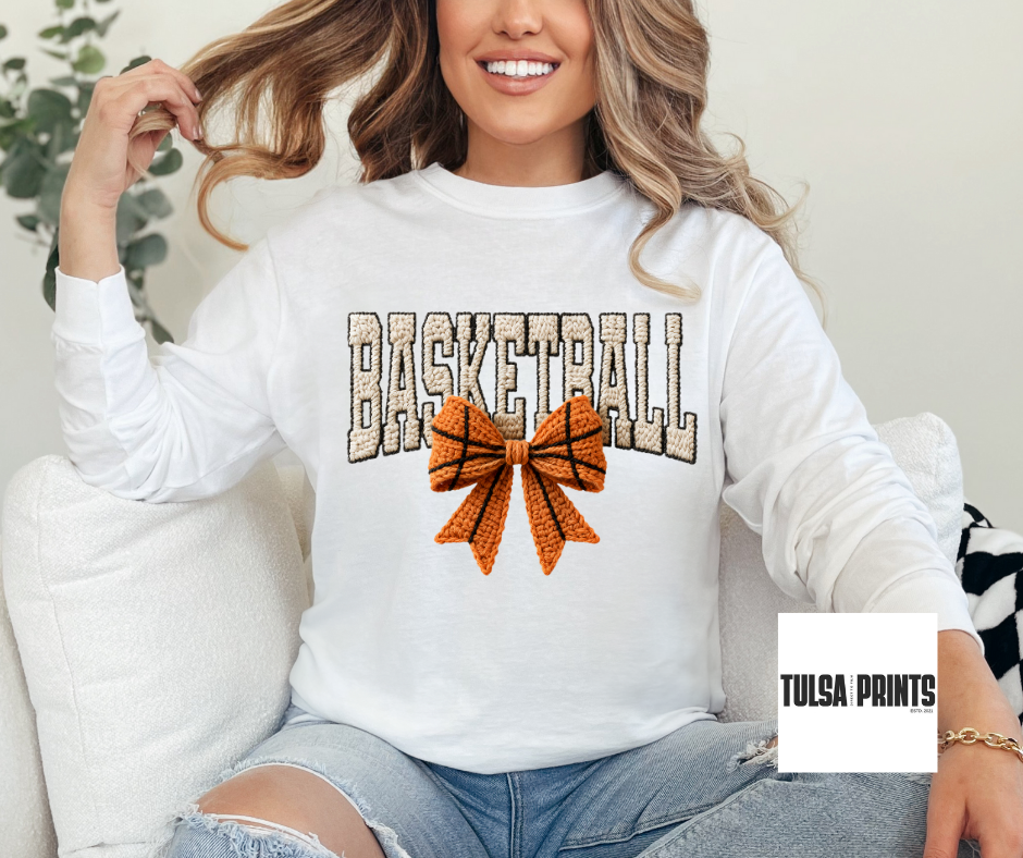 DTF KNITTED BASKETBALL BOW TRANSFER