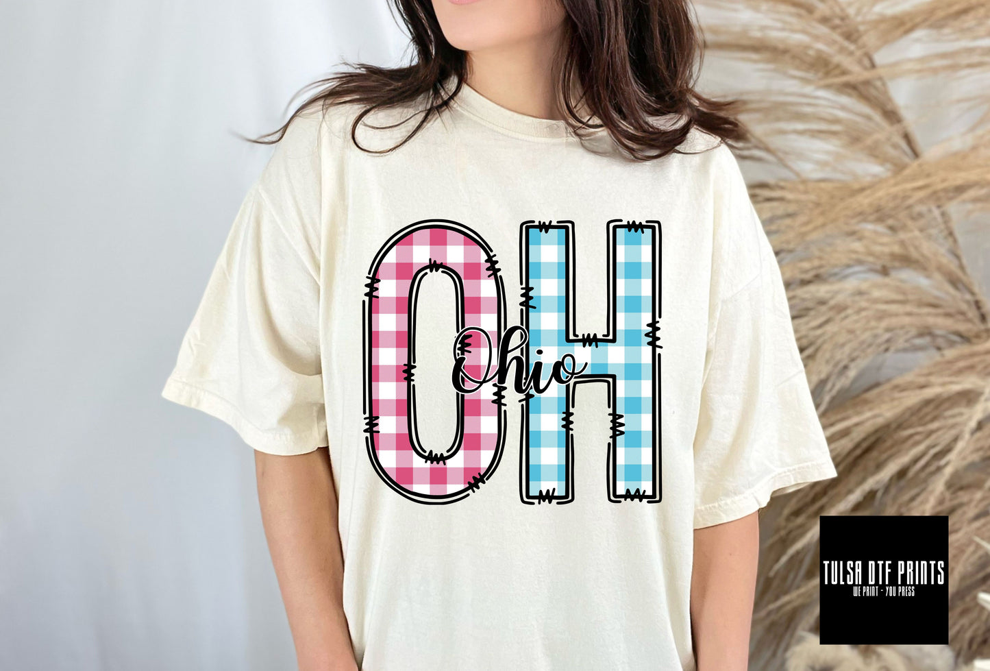 DTF OHIO PASTEL GINGHAM/PLAID TRANSFER