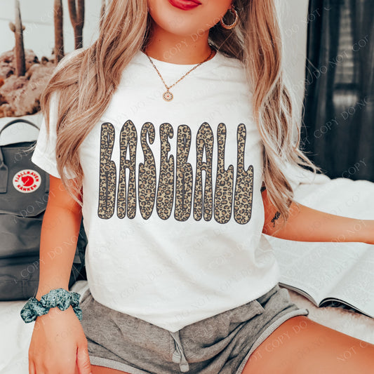 DTF BASEBALL LEO BUBBLE LETTER TRANSFER