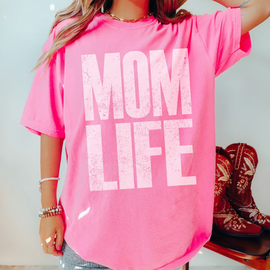 DTF MOM LIFE Super Faded Distressed transfer