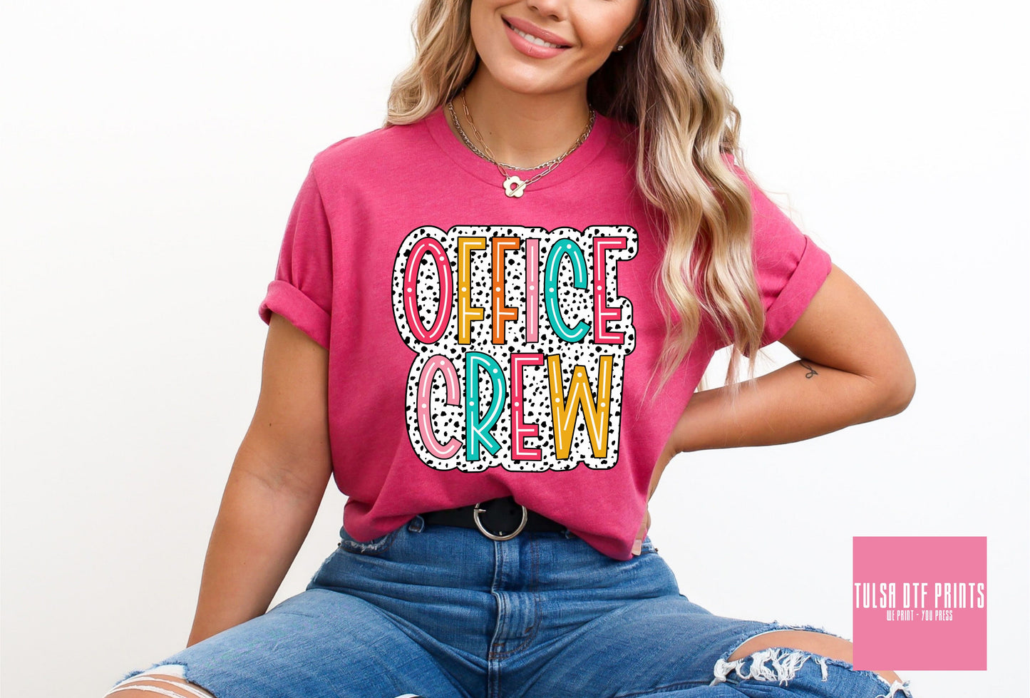 DTF OFFICE CREW DALMATIAN PRINTS (2 COLORS AVAIL.) TRANSFER