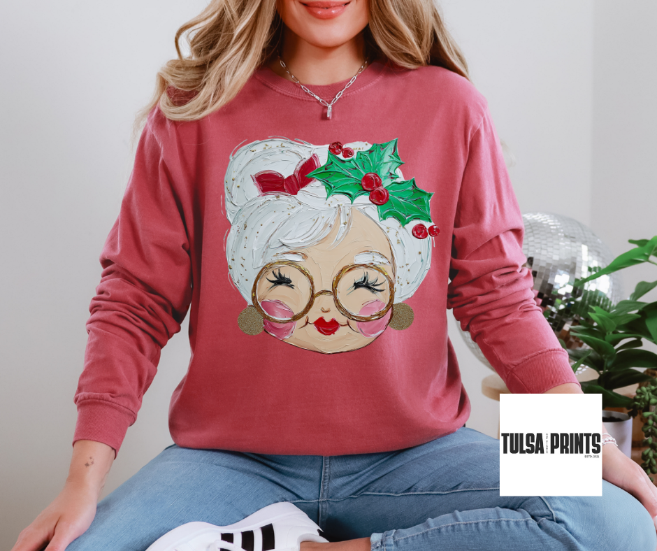 DTF MRS.CLAUS HAND PAINTED TRANSFER