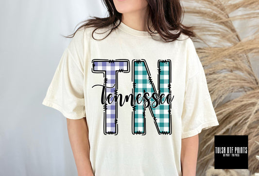 DTF TENNESSEE PASTEL GINGHAM/PLAID TRANSFER