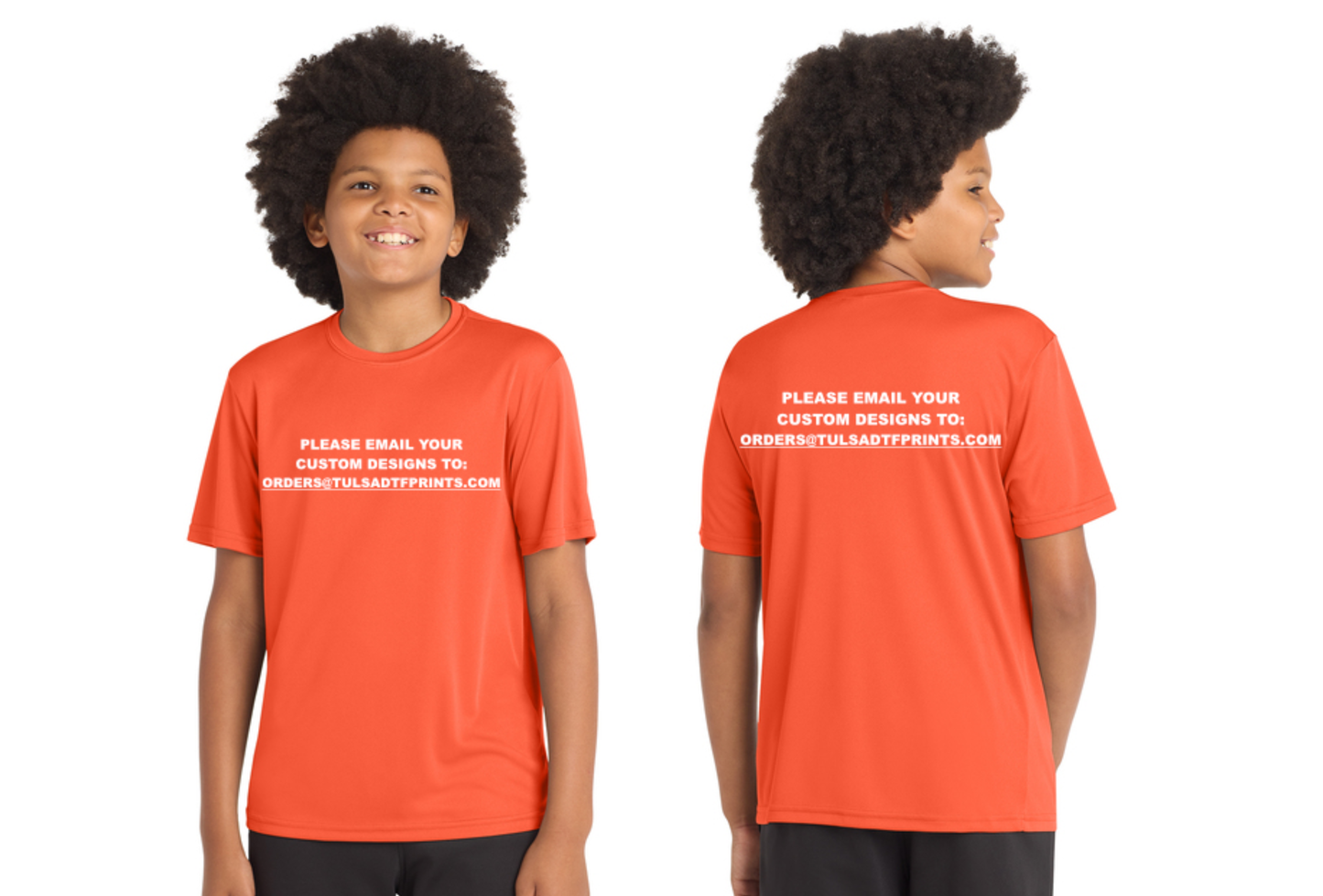 SPORT-TEK YOUTH COMPETITOR TEE YST350 (Completed Shirt) (Front & Back)