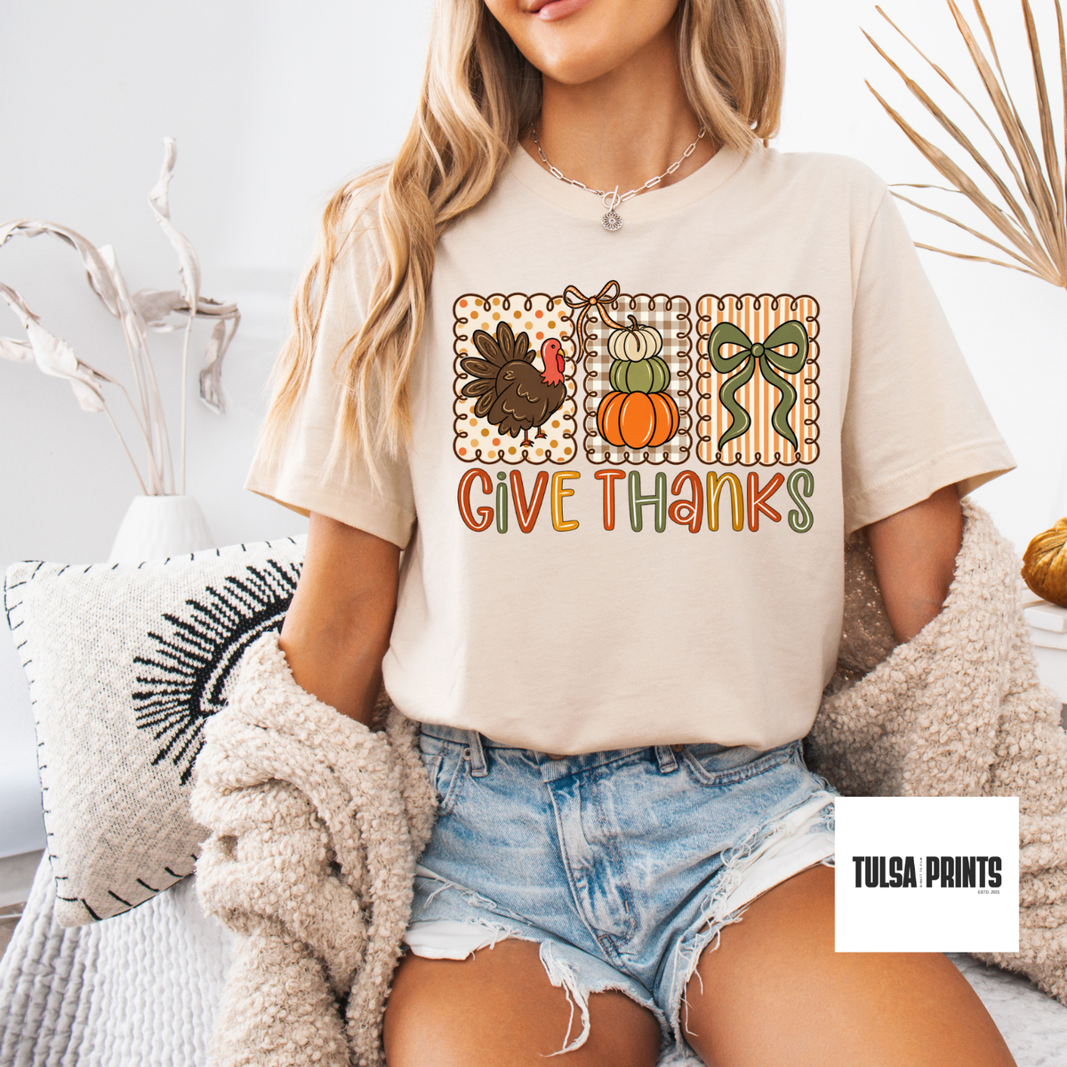 DTF GIVE THANKS PREPPY TRANSFER