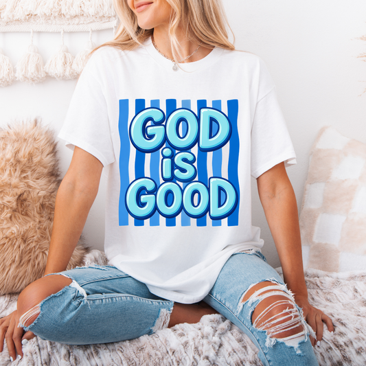DTF GOD IS GOOD STRIPES TRANSFER