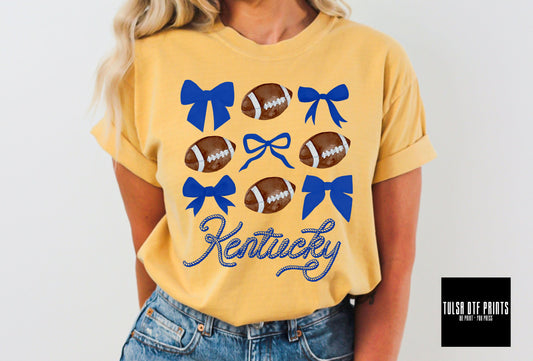 DTF KENTUCKY COQUETTE FOOTBALL BLUE TRANSFER