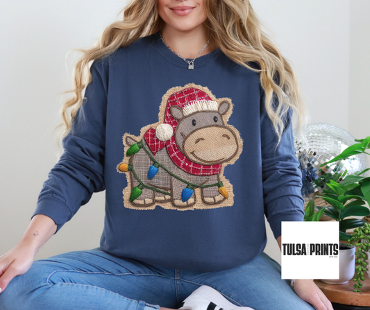 DTF CHRISTMAS HIPPO TRANSFER