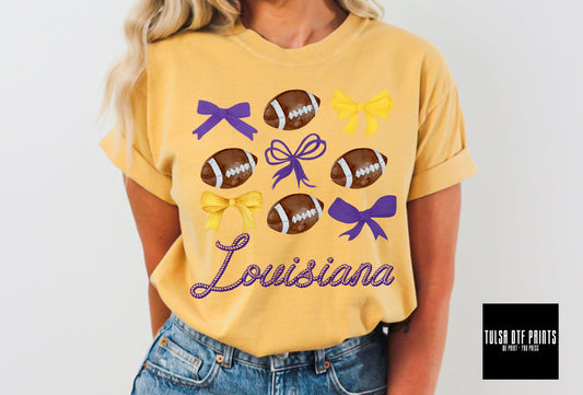 DTF LOUISIANA COQUETTE FOOTBALL PURPLE/YELLOW TRANSFER