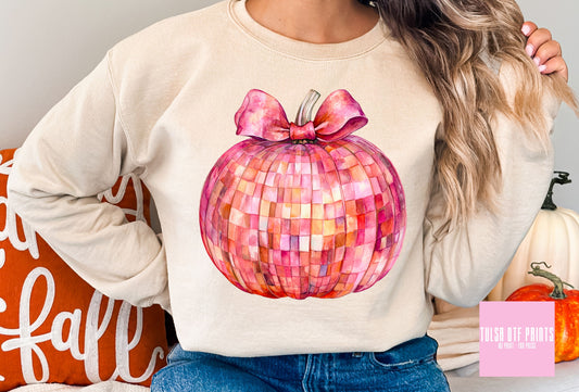 DTF PINK DISCO PUMPKIN TRANSFER