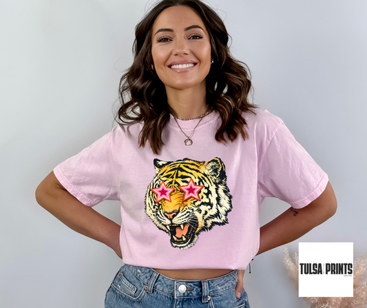 DTF TIGER RETRO STARS TRANSFER