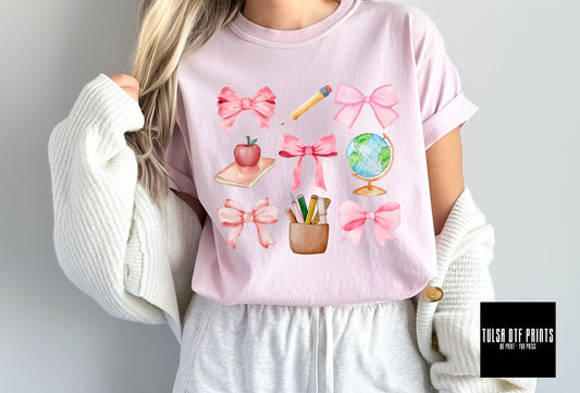 DTF TEACHER STUFF AND BOWS TRANSFER