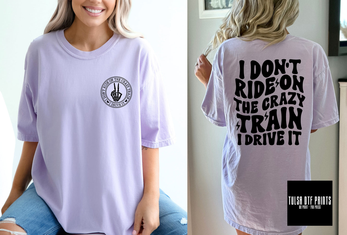 DTF I DON'T RIDE ON THE CRAZY TRAIN W/ POCKET TRANSFER