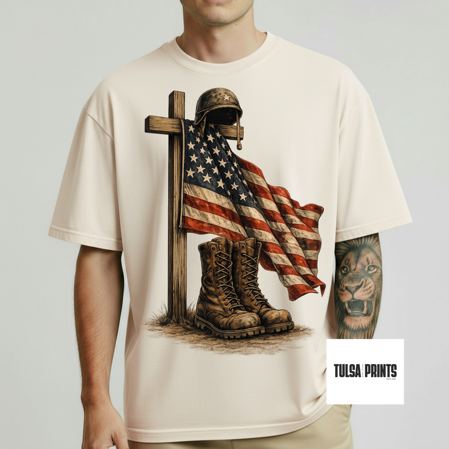 DTF SOLIDERS FLAG AND BOOTS TRANSFER