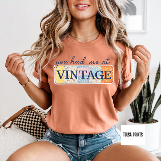 DTF YOU HAD ME AT VINTAGE TRANSFER