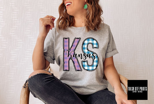 DTF KANSAS PASTEL GINGHAM/PLAID TRANSFER