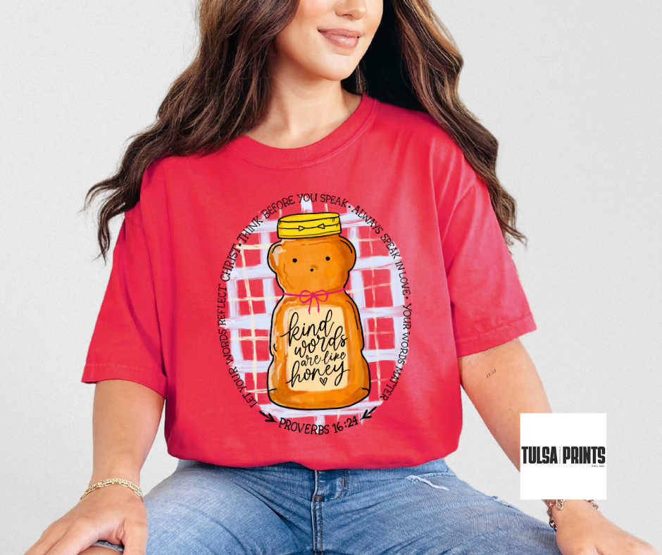 DTF KIND WORDS HONEY TRANSFER