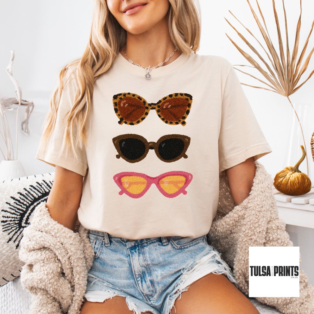 DTF STACKED SUNGLASSES FAUX LATCH HOOK TRANSFER
