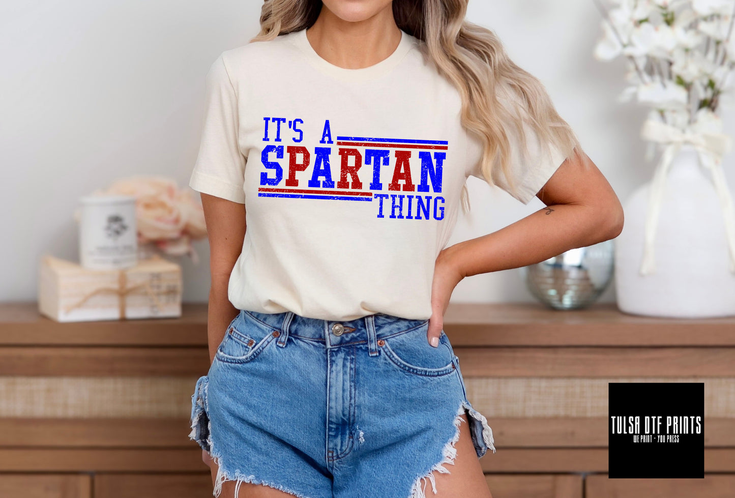 DTF IT'S A SPARTAN THING MIXED RED/BLUE TRANSFER