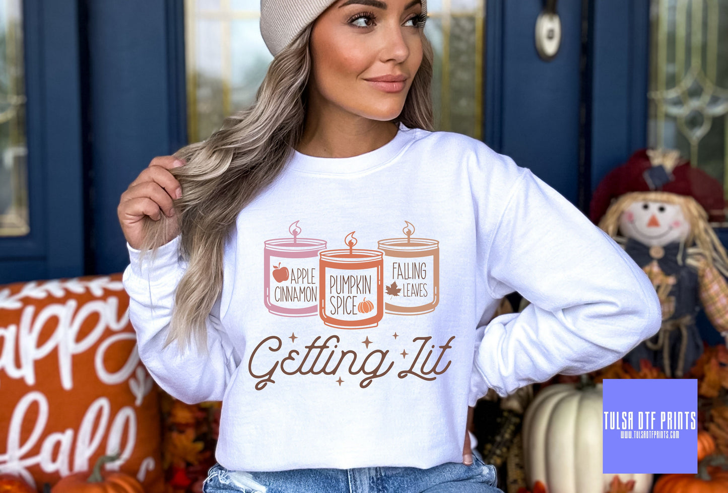 DTF GETTING LIT FALL CANDLES TRANSFER